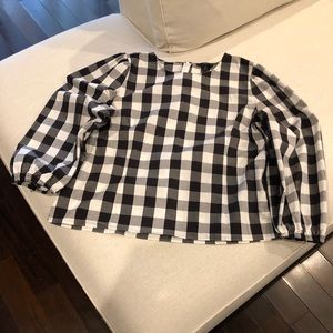 J.Crew Plaid Blouse Size 14